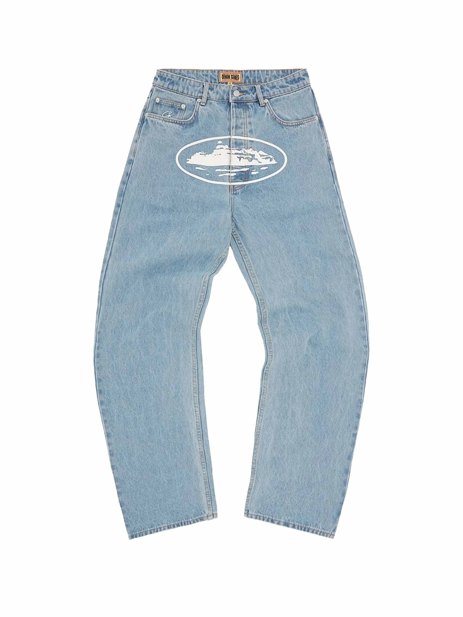 Corteiz Alcatraz Baggy Jeans Washed Blue in Auckland, New Zealand - Shop name