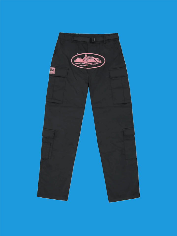 Corteiz Guerillaz Cargo Pant Black/Pink in Auckland, New Zealand - Shop name