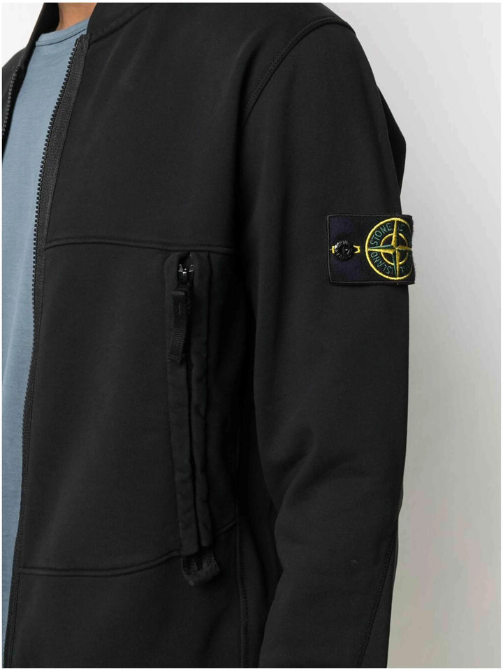 Stone Island Zip Up Bomber Jacket Black Prior
