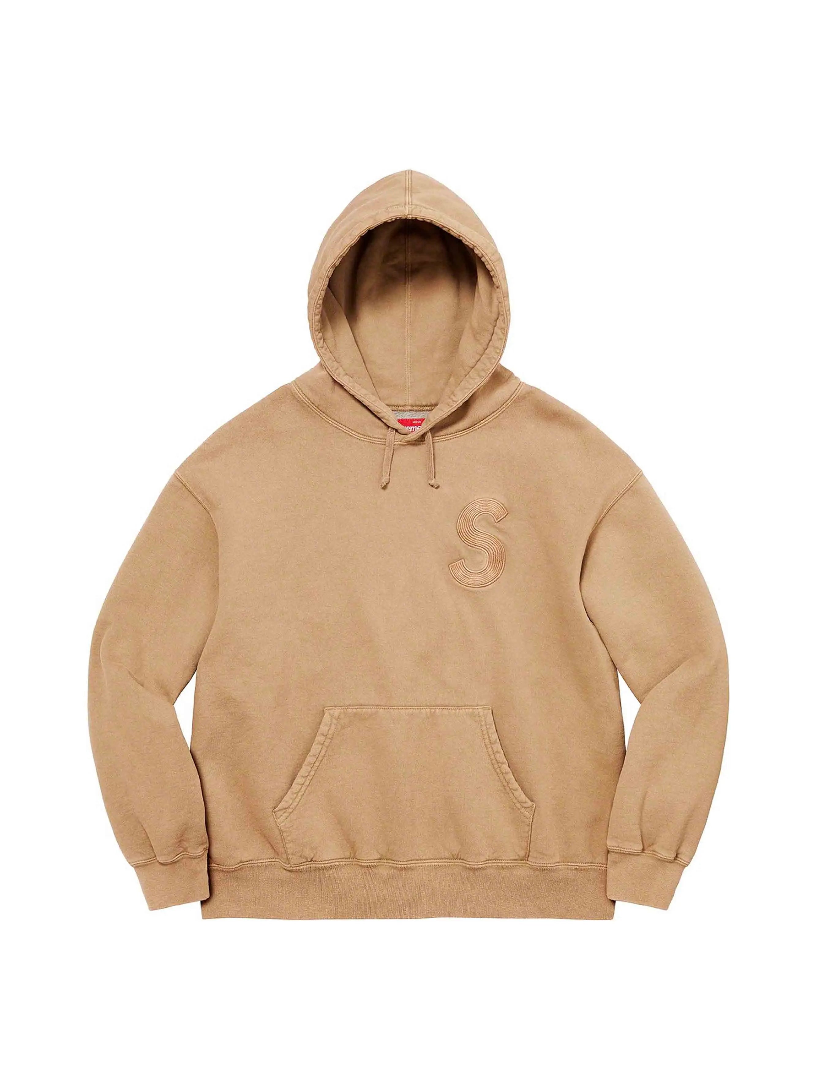 Supreme Overdyed S Logo Hooded Sweatshirt Tan in Auckland New