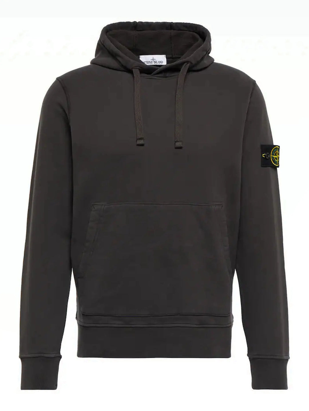 Stone Island Brushed Cotton Pullover Hooded Sweatshirt Black Prior