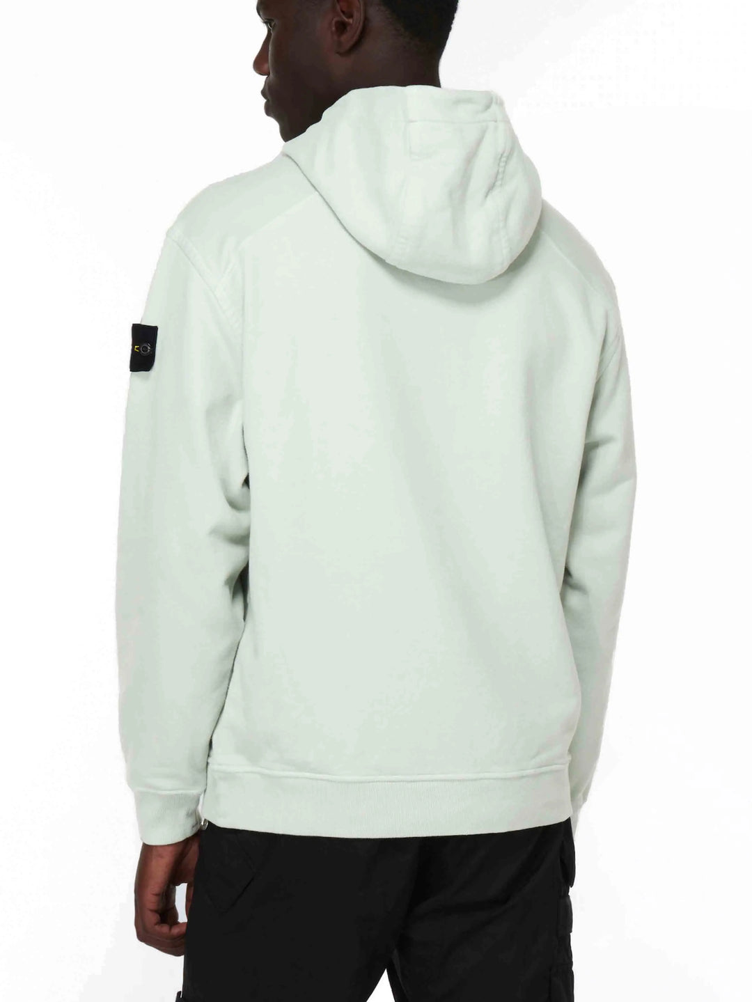Stone Island Cotton Hooded Sweatshirt Light Blue Grey Prior