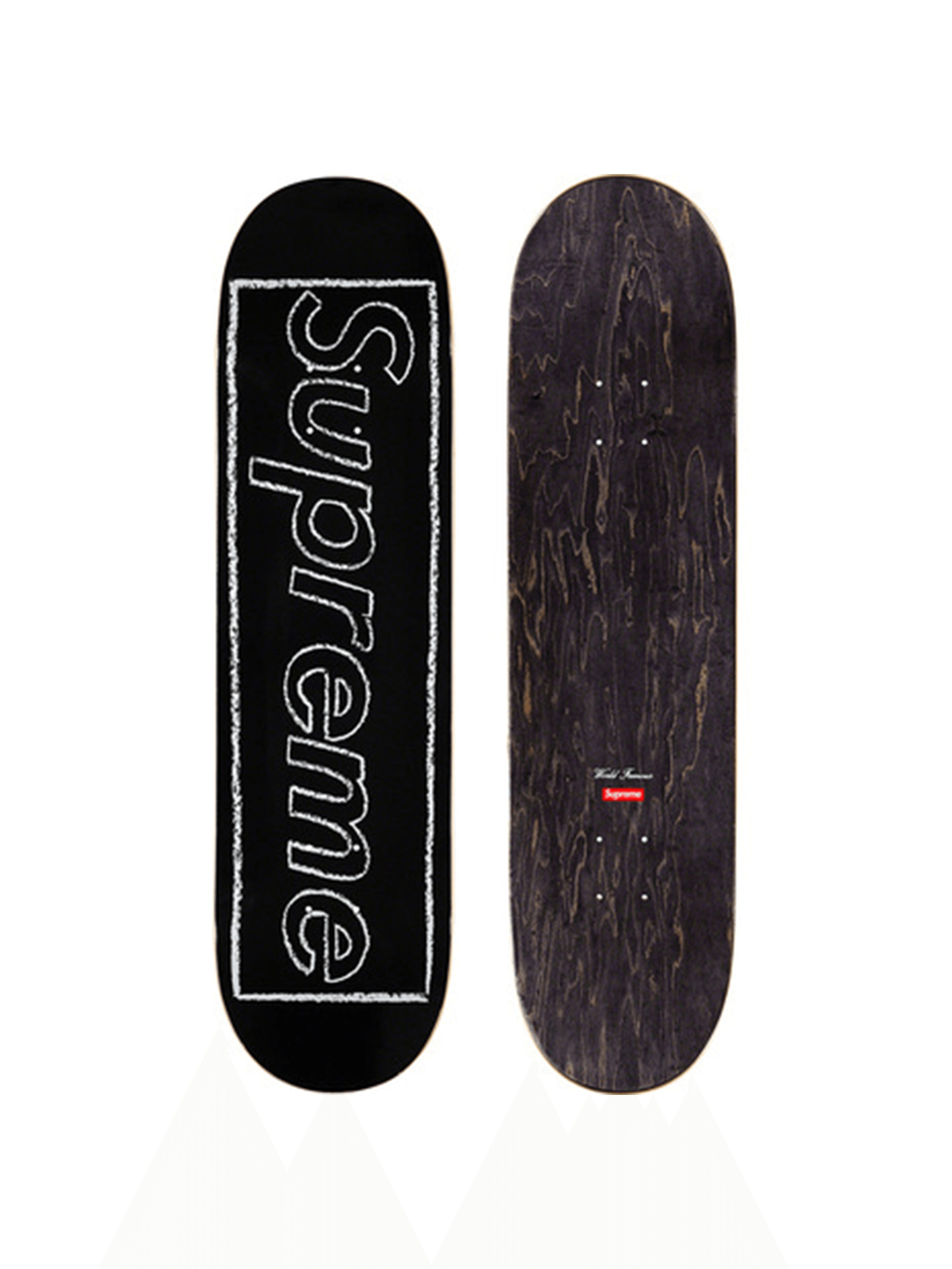 Supreme KAWS Chalk Logo Skateboard Deck BLACK [SS21] | Streetwear 