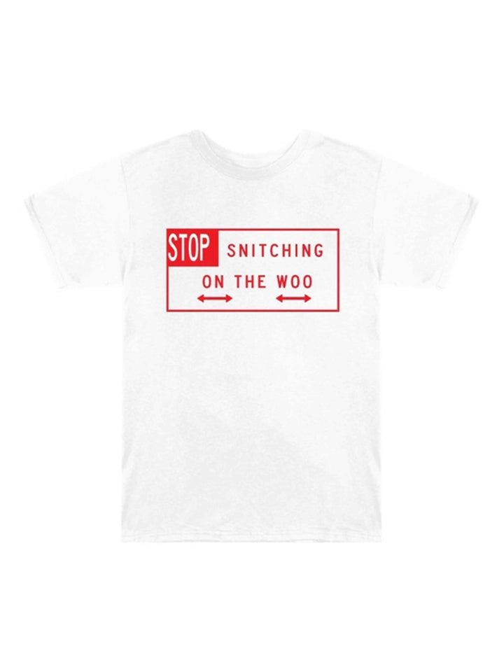 VLONE X Pop Smoke Stop Snitching T-Shirt White/Red Vlone