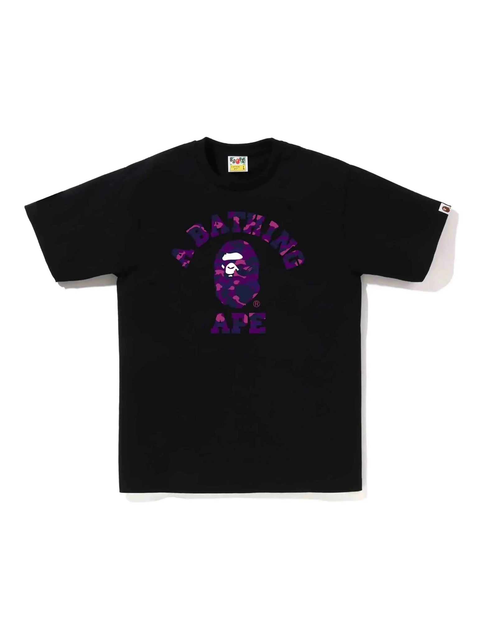 A Bathing Ape BAPE Color Camo College Tee Black Purple - Prior