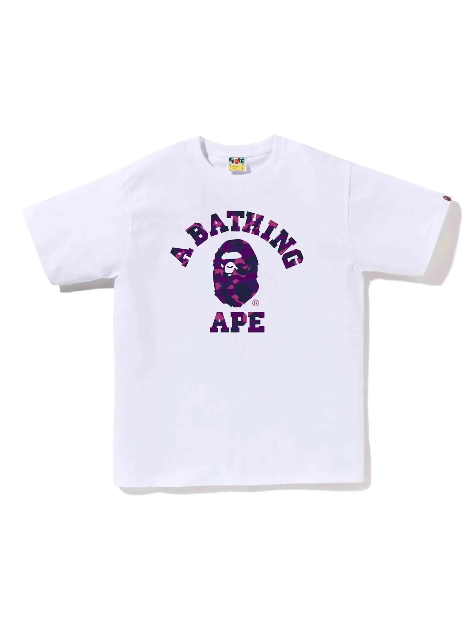 A Bathing Ape BAPE Color Camo College Tee White Purple - Prior