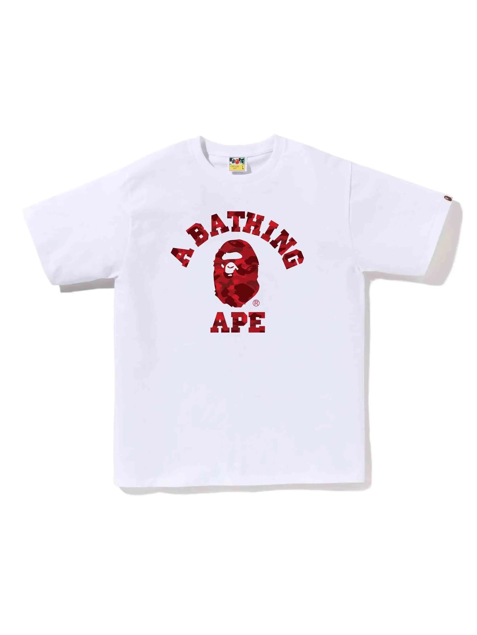 A Bathing Ape BAPE Color Camo College Tee White Red - Prior