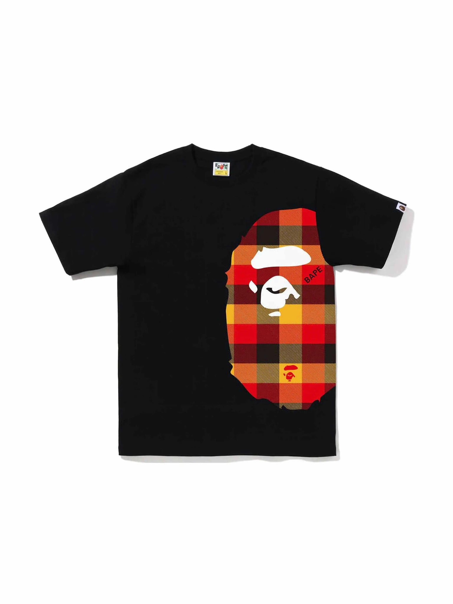 A Bathing Ape Block Check Side Big Ape Head Tee (FW22) Black Red in Auckland, New Zealand - Shop name