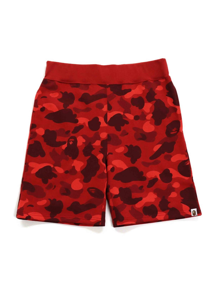 A Bathing Ape Colour Camo Sweat Shorts Red Prior