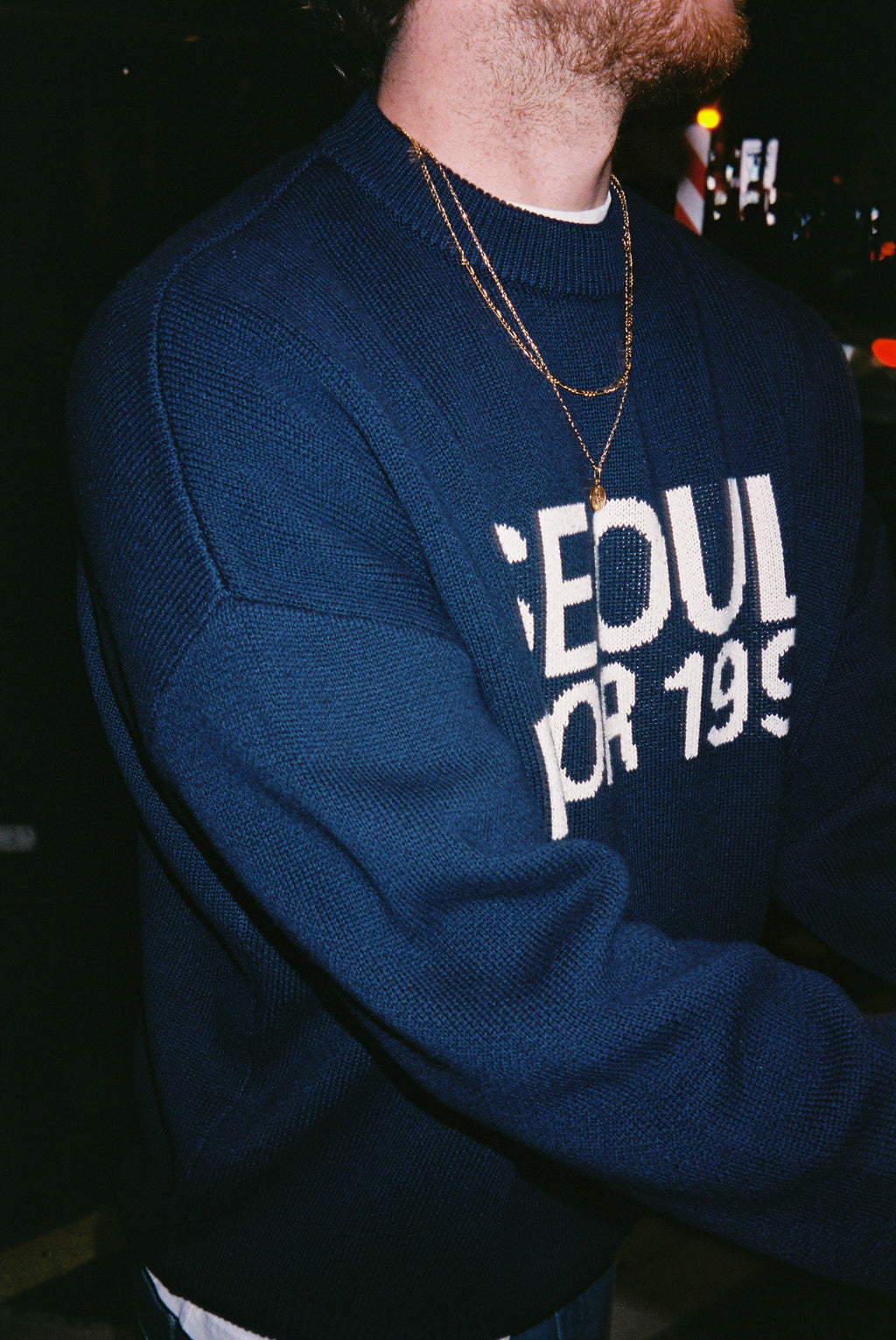 Prior Seoul Collection Organic Knitted Sweater Navy