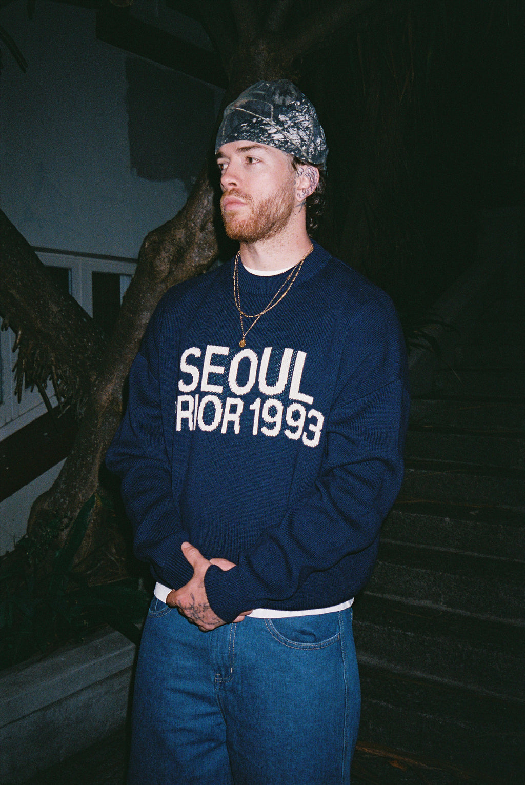 Prior Seoul Collection Organic Knitted Sweater Navy