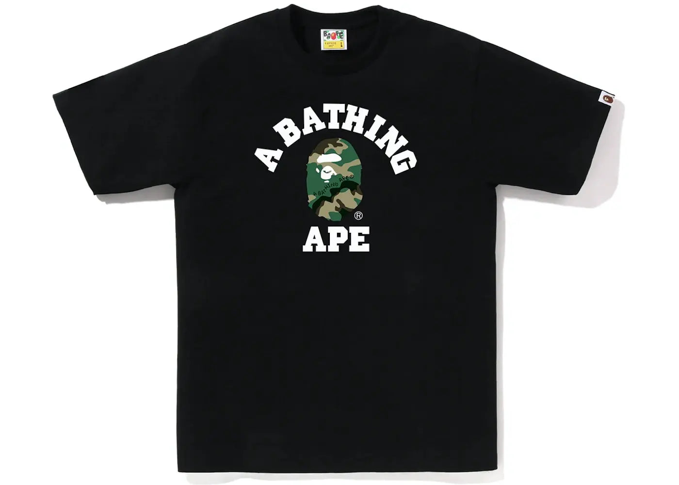 BAPE Woodland Camo College Tee (SS23) Black in Auckland, New Zealand - Shop name