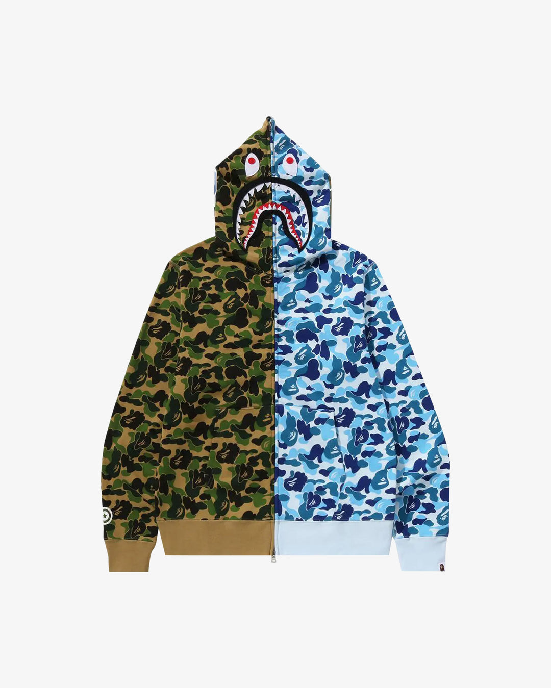 BAPE ABC Camo Crazy Shark Full Zip Hoodie Green/Blue