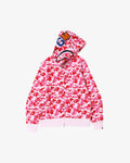BAPE ABC Camo Shark Full Zip Hoodie Pink