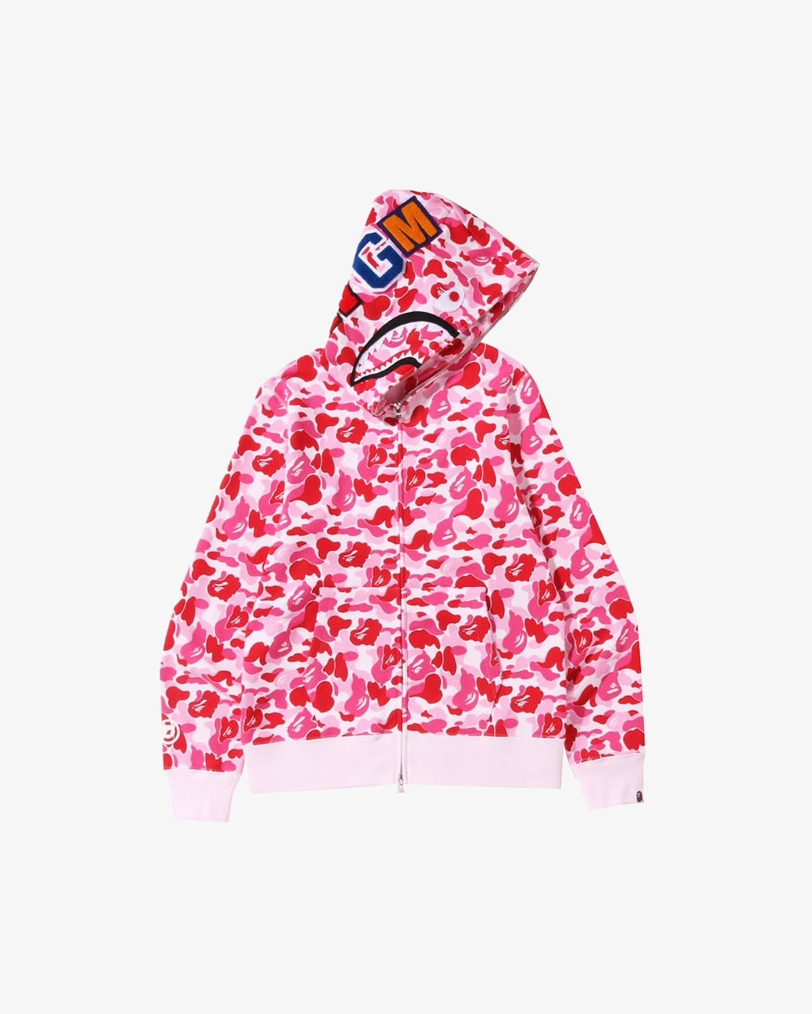 BAPE ABC Camo Shark Full Zip Hoodie Pink