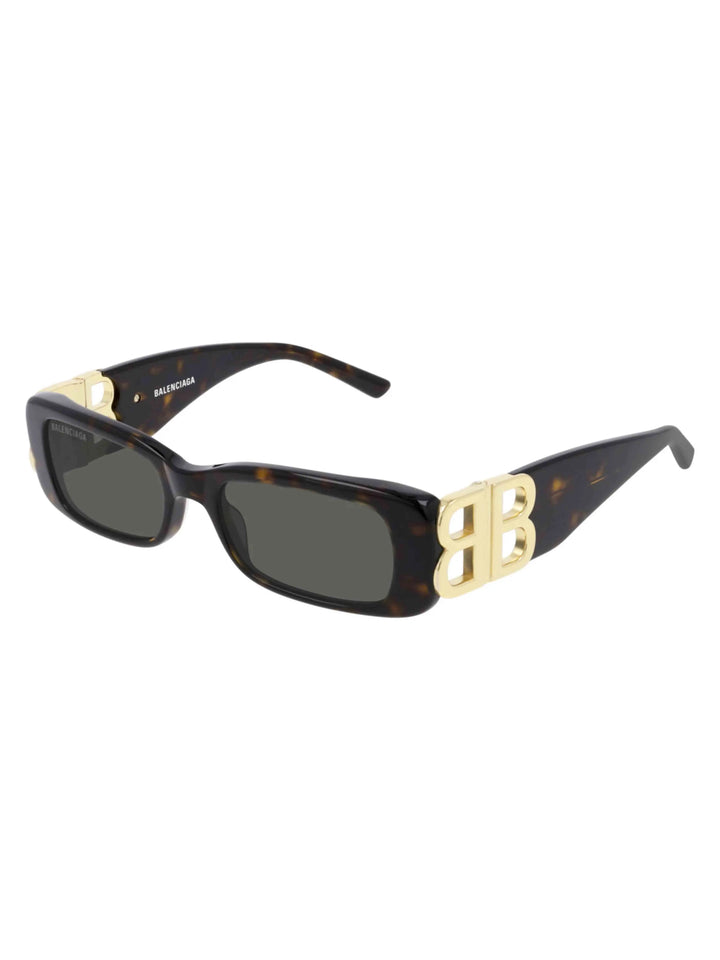 Balenciaga Logo Plaque Rectangular Sunglasses Tortoiseshell/Gold Prior