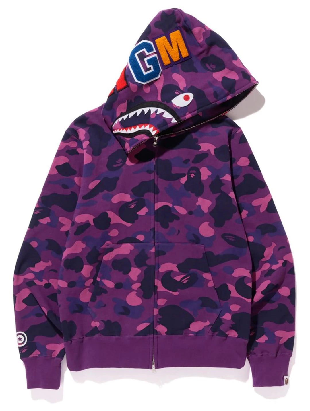 Bape Colour Camo Shark Full Zip Hoodie Purple Prior