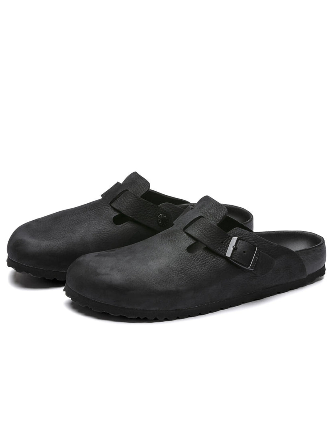 Birkenstock Boston Natural Leather Clog Black Prior