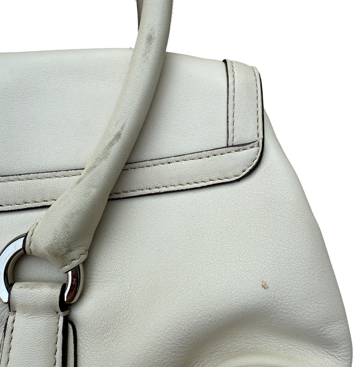 Coach Soft White Leather Satchel Nickel Hardware