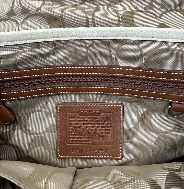 Coach Soft White Leather Satchel Nickel Hardware