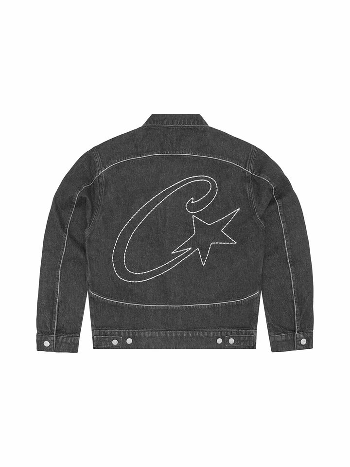 Corteiz C-Star Stitch-Down Denim Jacket Black in Auckland, New Zealand - Shop name