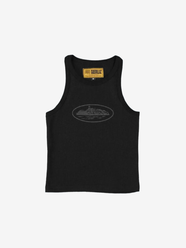 Corteiz Womens Guerillaz* Tank Top Triple Black - Prior