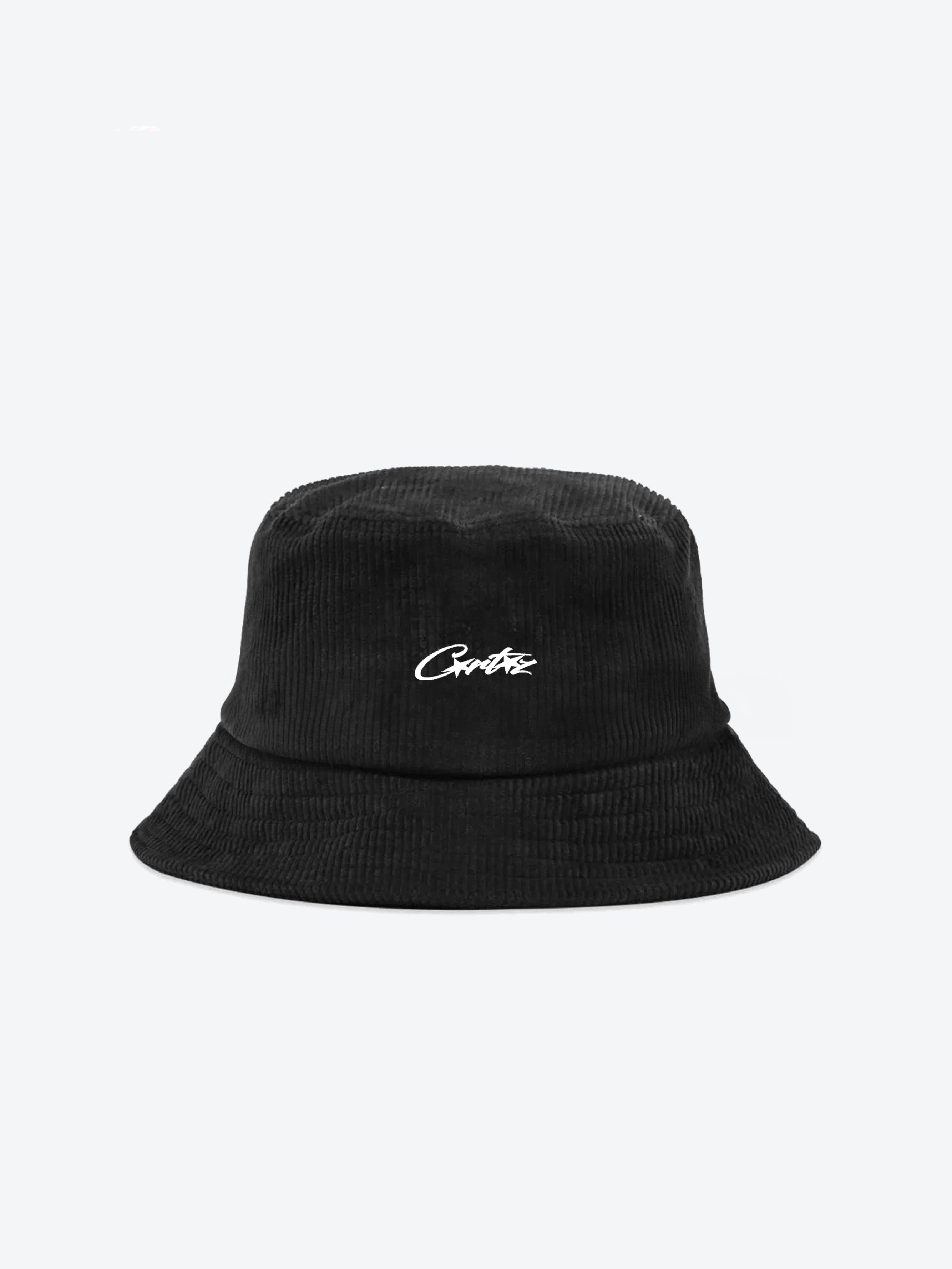 Corteiz Allstarz Corduroy Bucket Hat Black