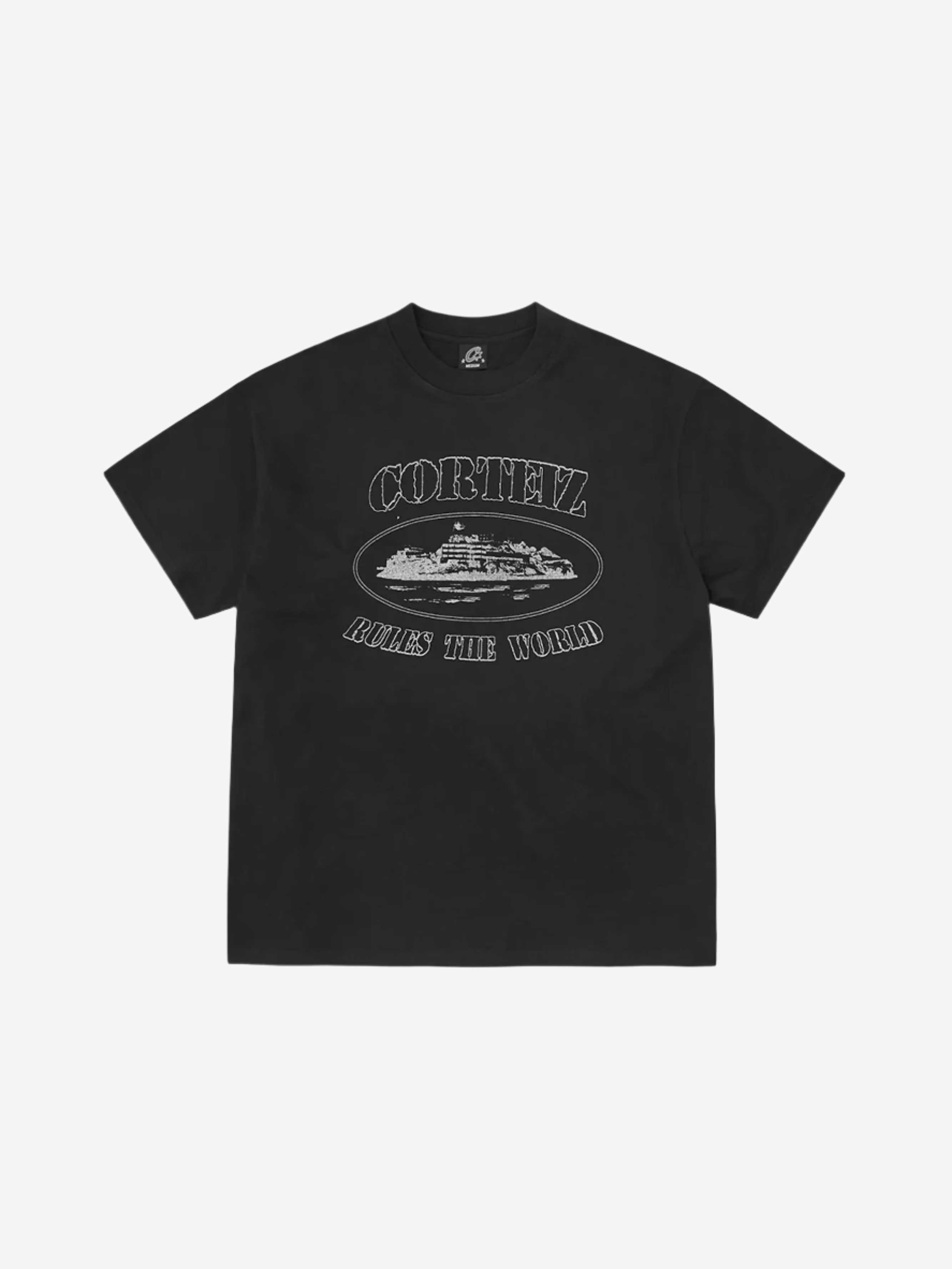Corteiz Reflective Alcatraz Tee Triple Black