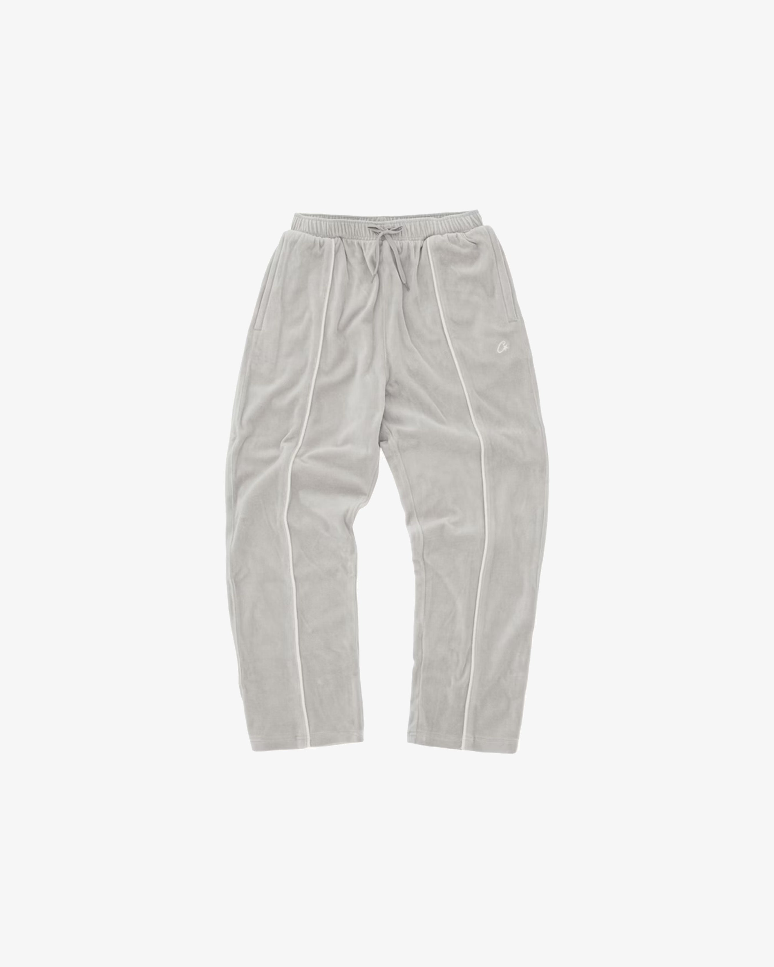 Corteiz VVS Uptown Velour Track Pants Grey