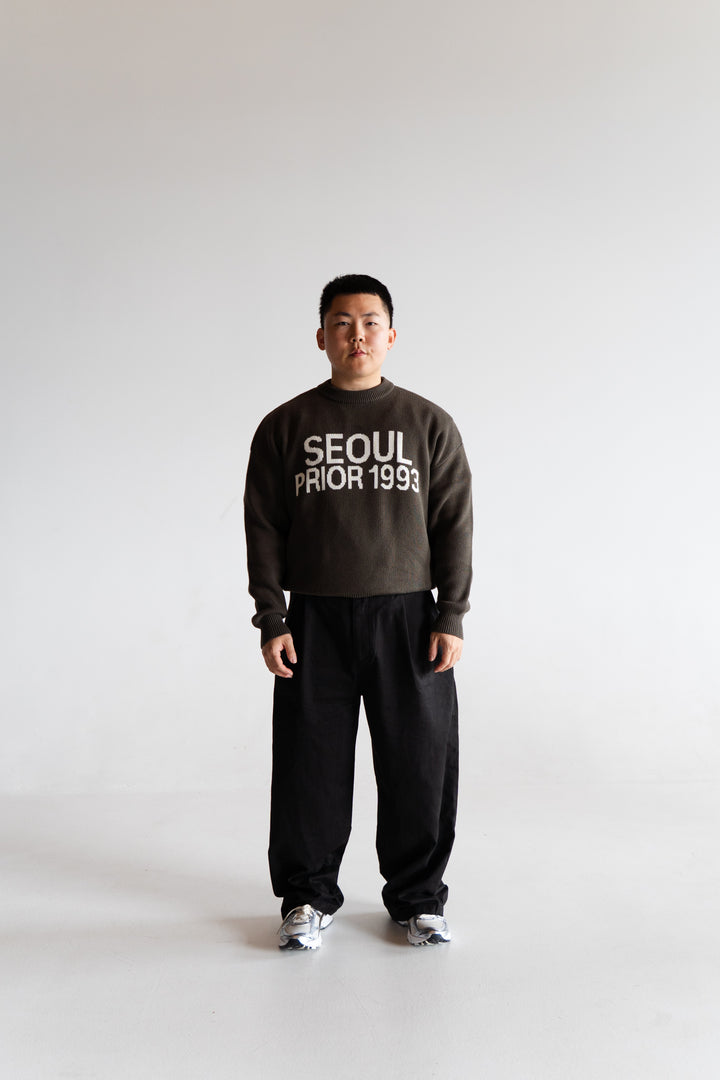 Prior Seoul Collection Organic Knitted Sweater Olive