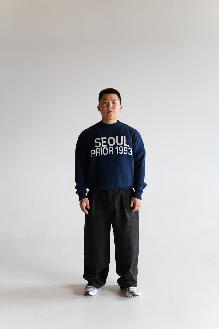 Prior Seoul Collection Organic Knitted Sweater Navy