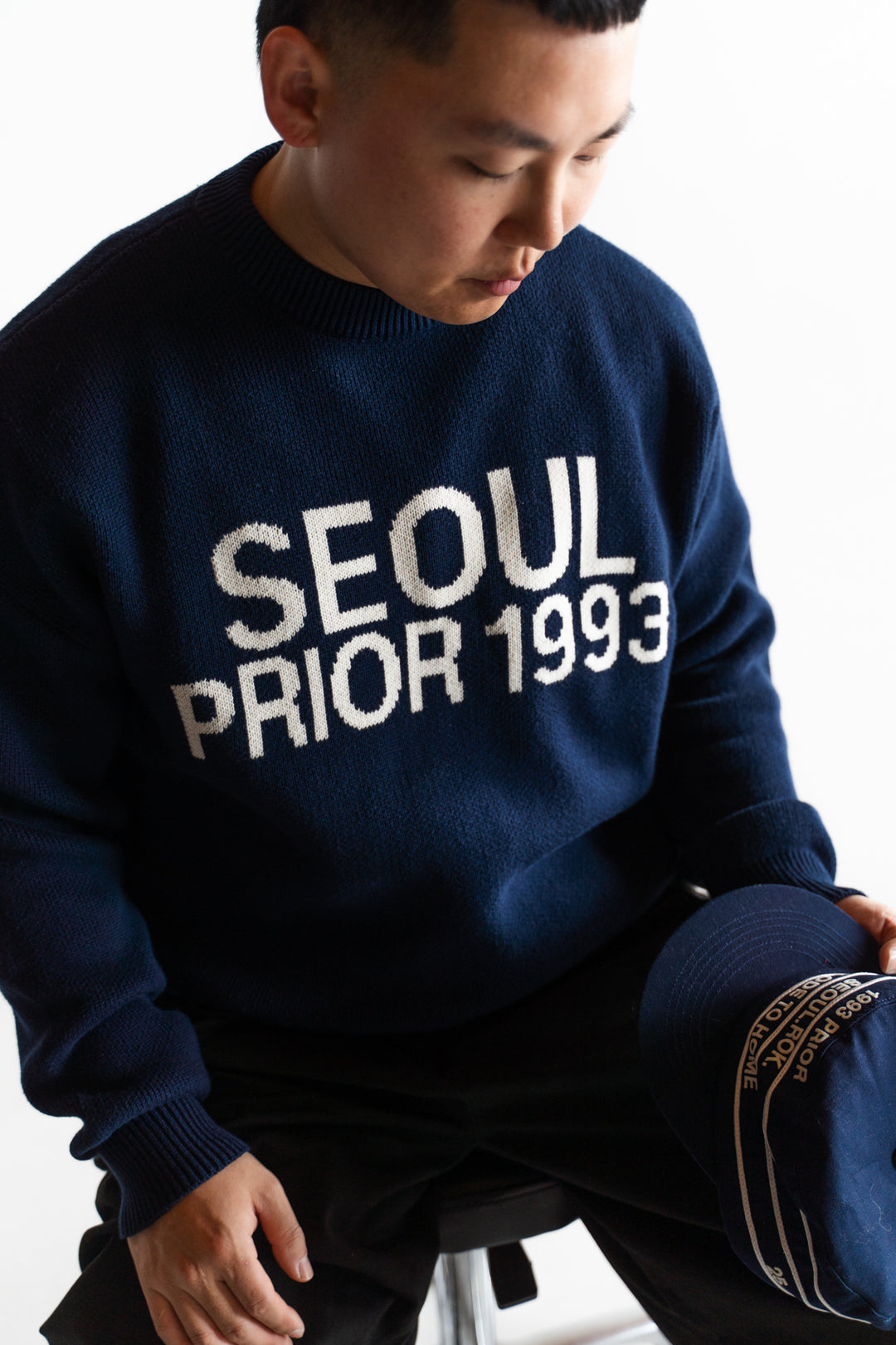 Prior Seoul Collection Organic Knitted Sweater Navy