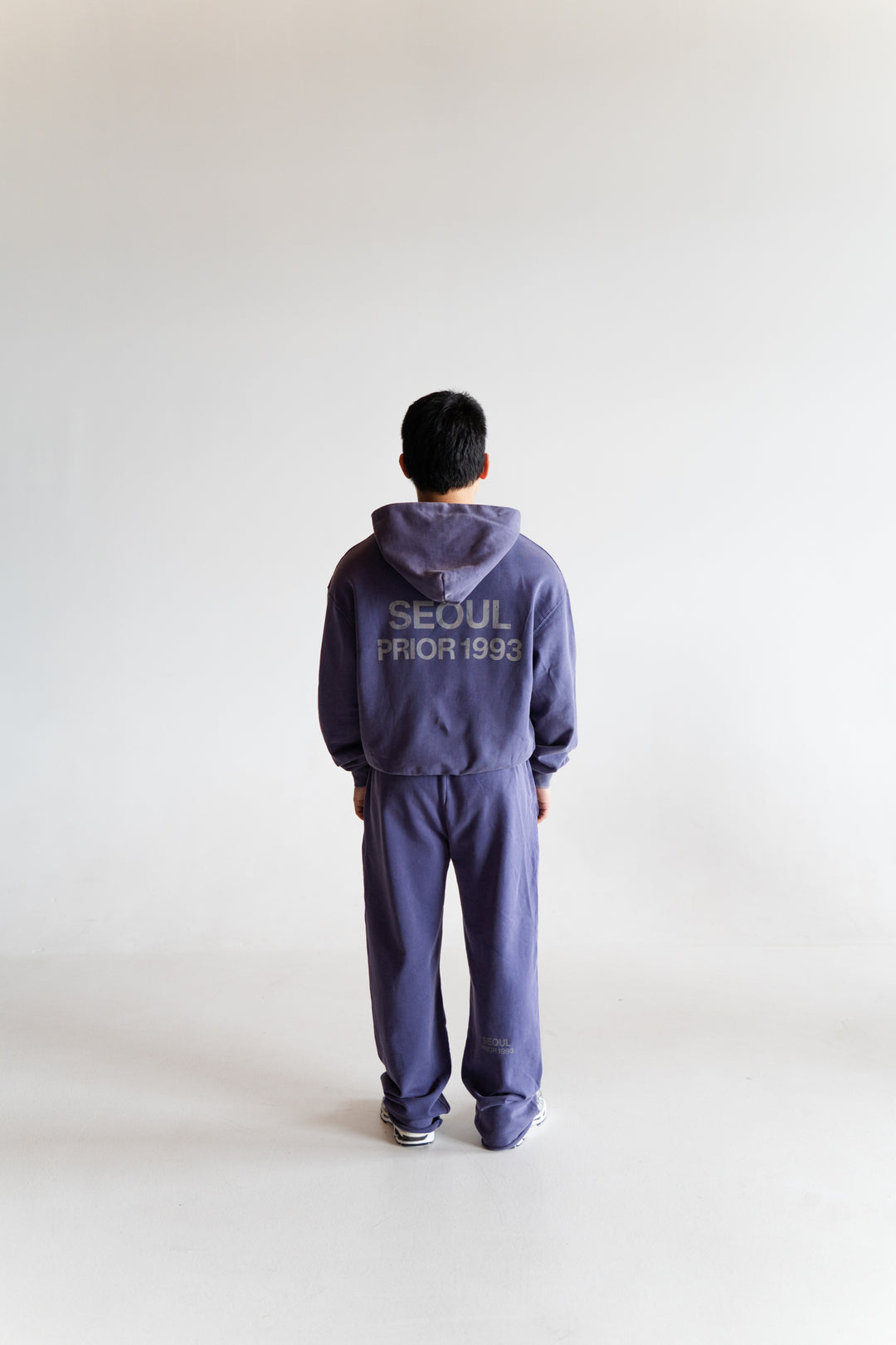 Prior Seoul Collection Double Zip-Up Hoodie Washed Navy
