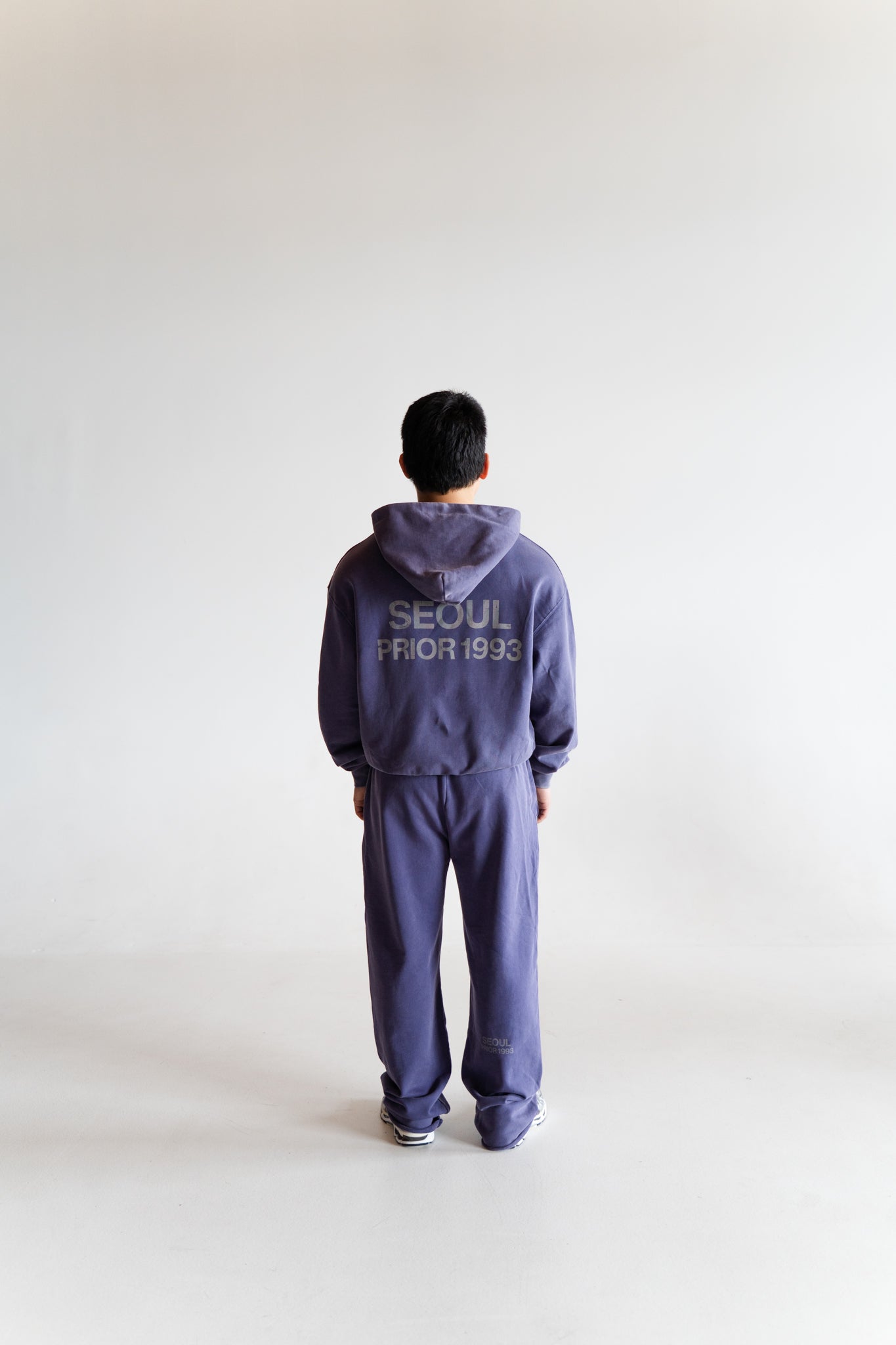 Prior Seoul Collection Double Zip-Up Hoodie Washed Navy