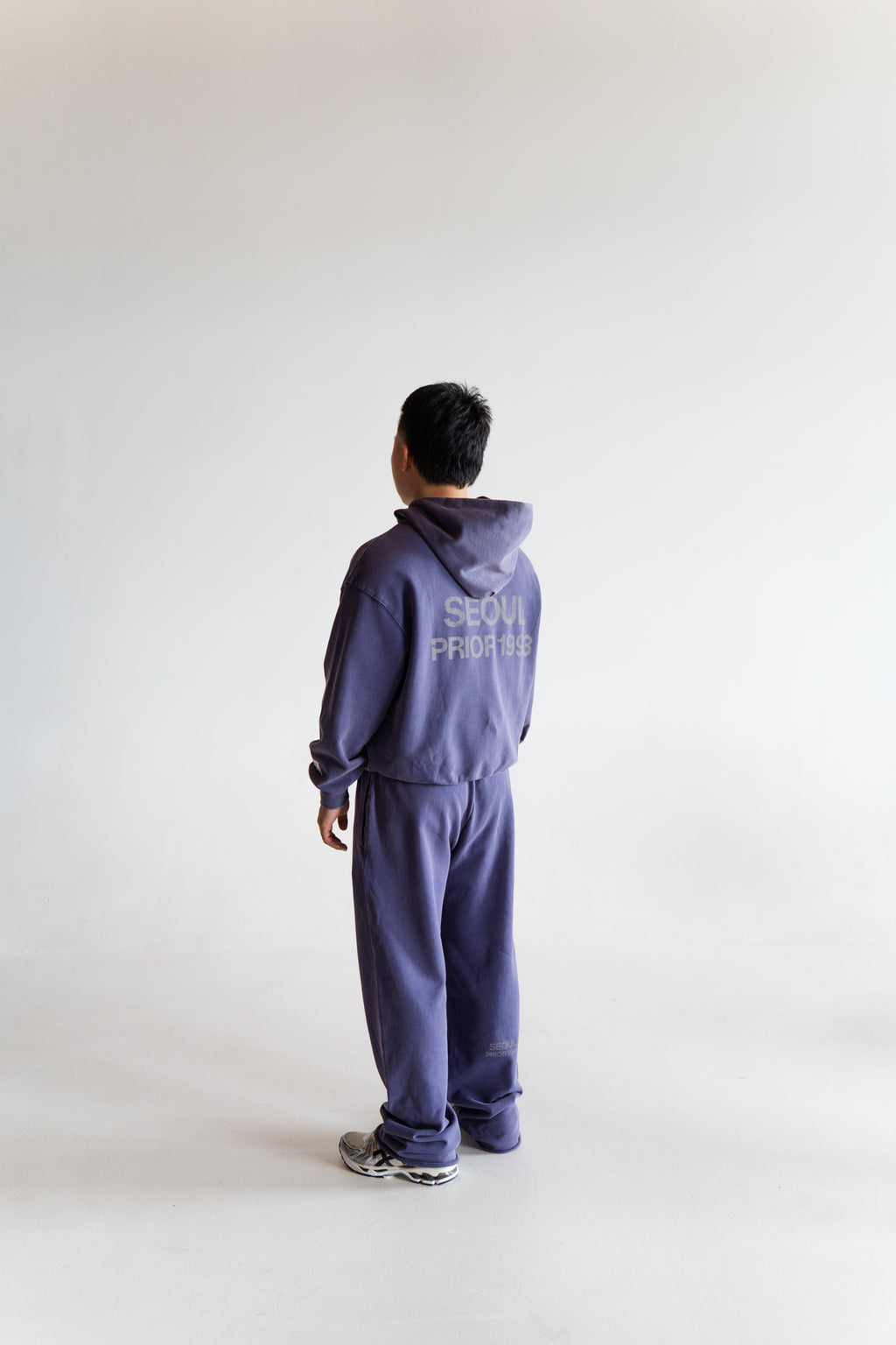 Prior Seoul Collection Double Zip-Up Hoodie Washed Navy