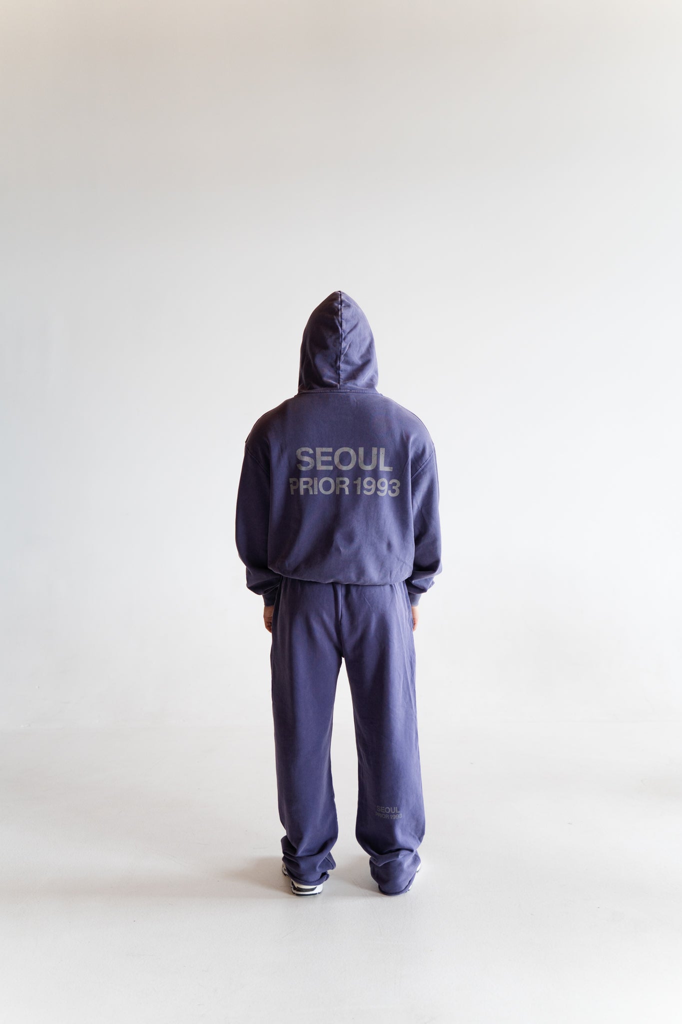 Prior Seoul Collection Double Zip-Up Hoodie Washed Navy