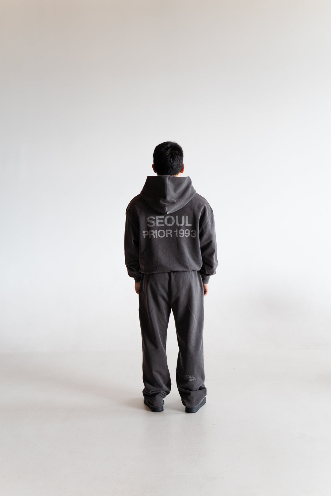 Prior Seoul Collection Raw Hem Relaxed Pants Washed Anthracite