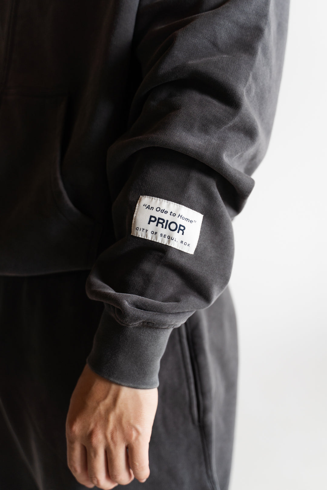Prior Seoul Collection Double Zip-Up Hoodie Washed Anthracite
