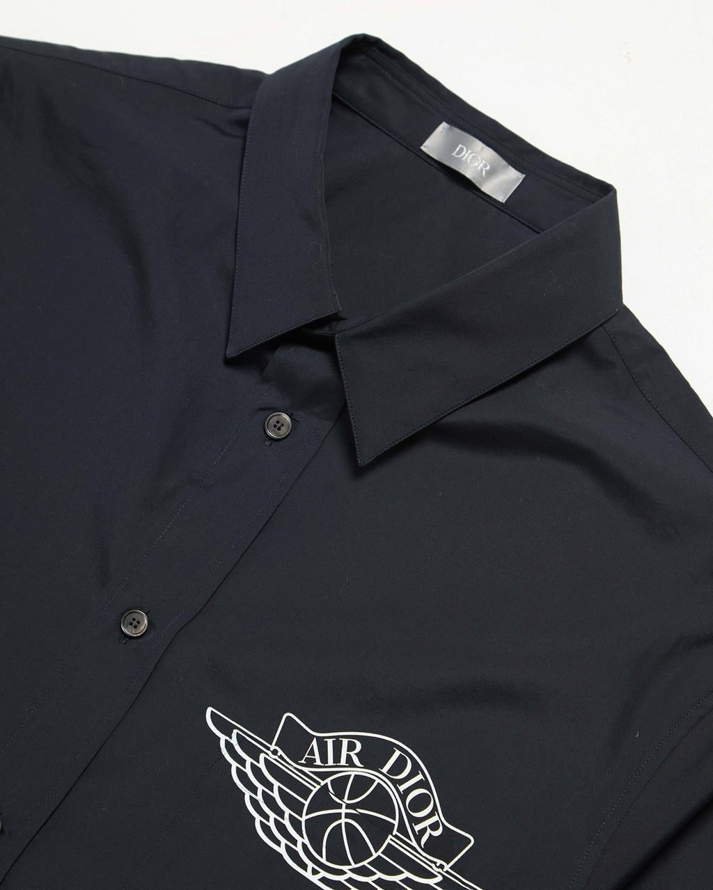 Dior Jordan Short Sleeve Button Up Shirt Navy