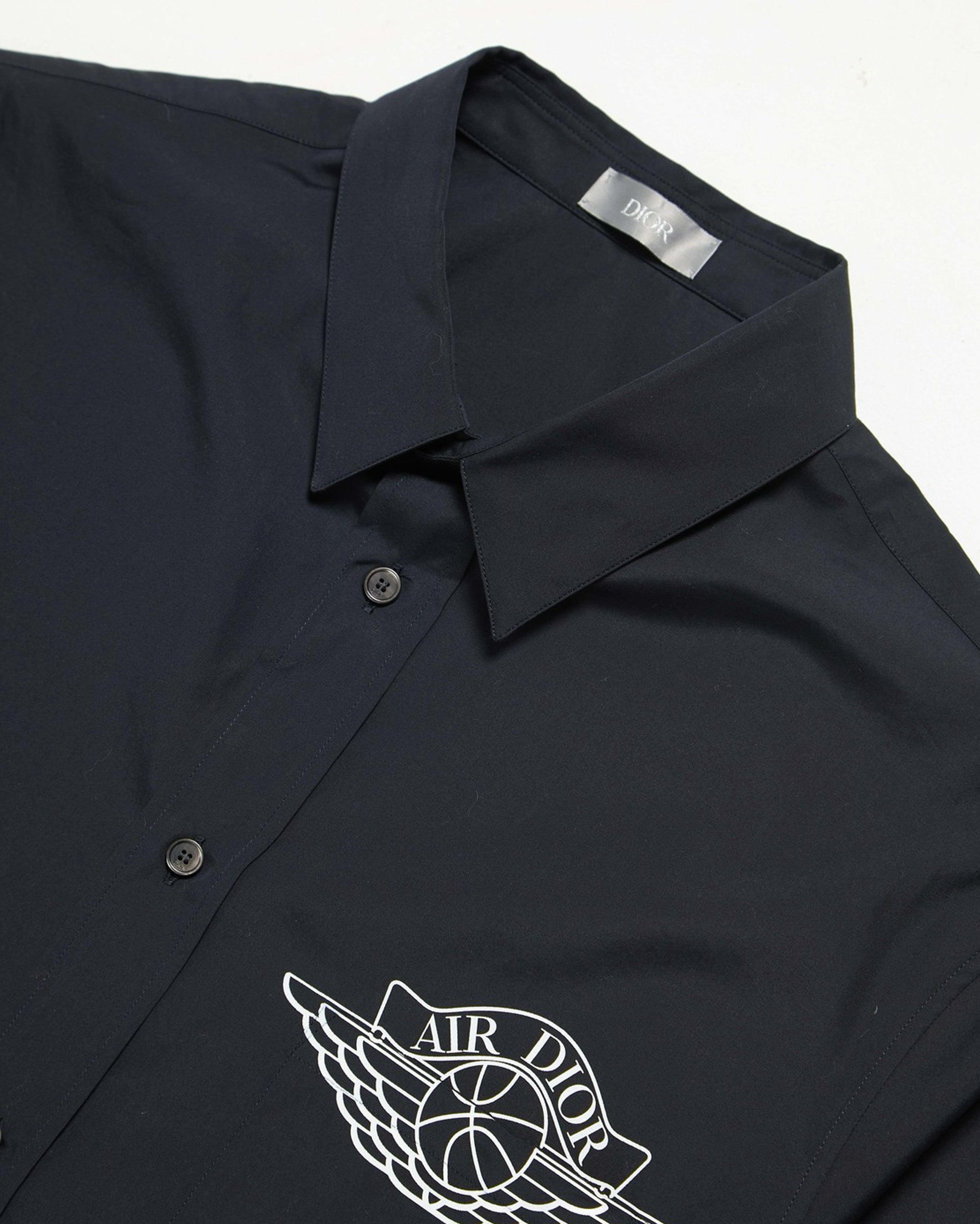 Dior Jordan Short Sleeve Button Up Shirt Navy