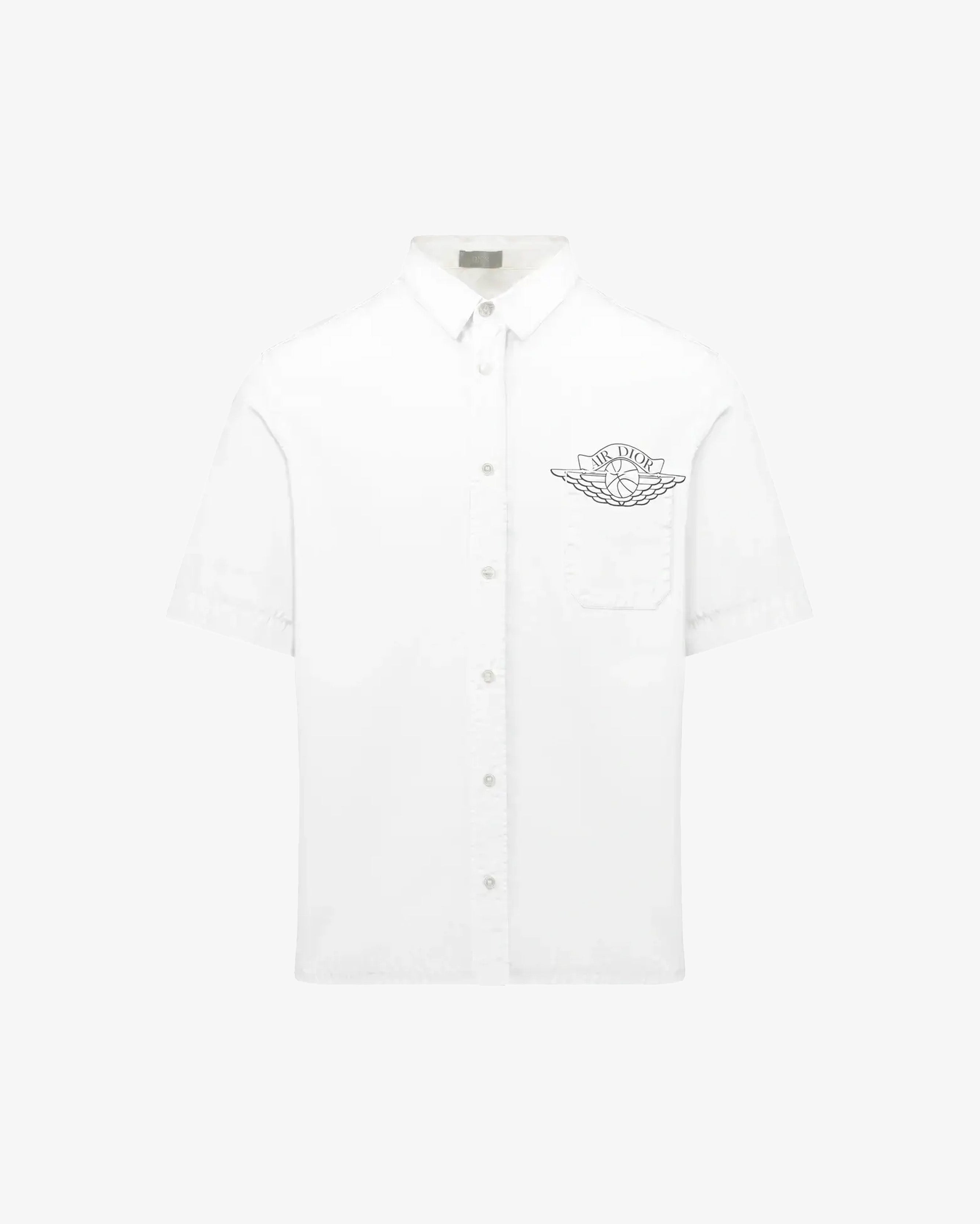 Dior Jordan Short Sleeve Button Up Shirt White