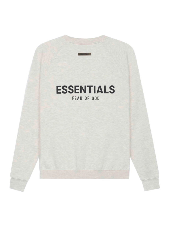 Fear Of God Essentials Back Logo Crewneck Light Heather Oatmeal [SS21] Prior