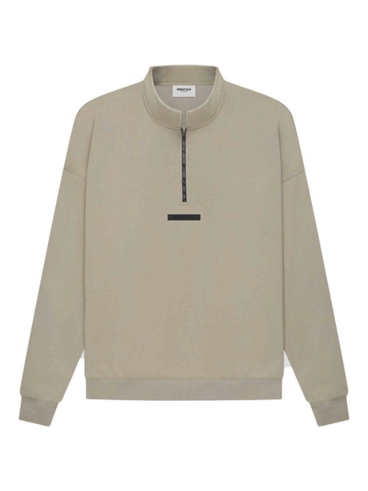 Fear Of God Essentials Back Logo Pullover Mockneck Half Zip Moss/Goat [SS21] Prior