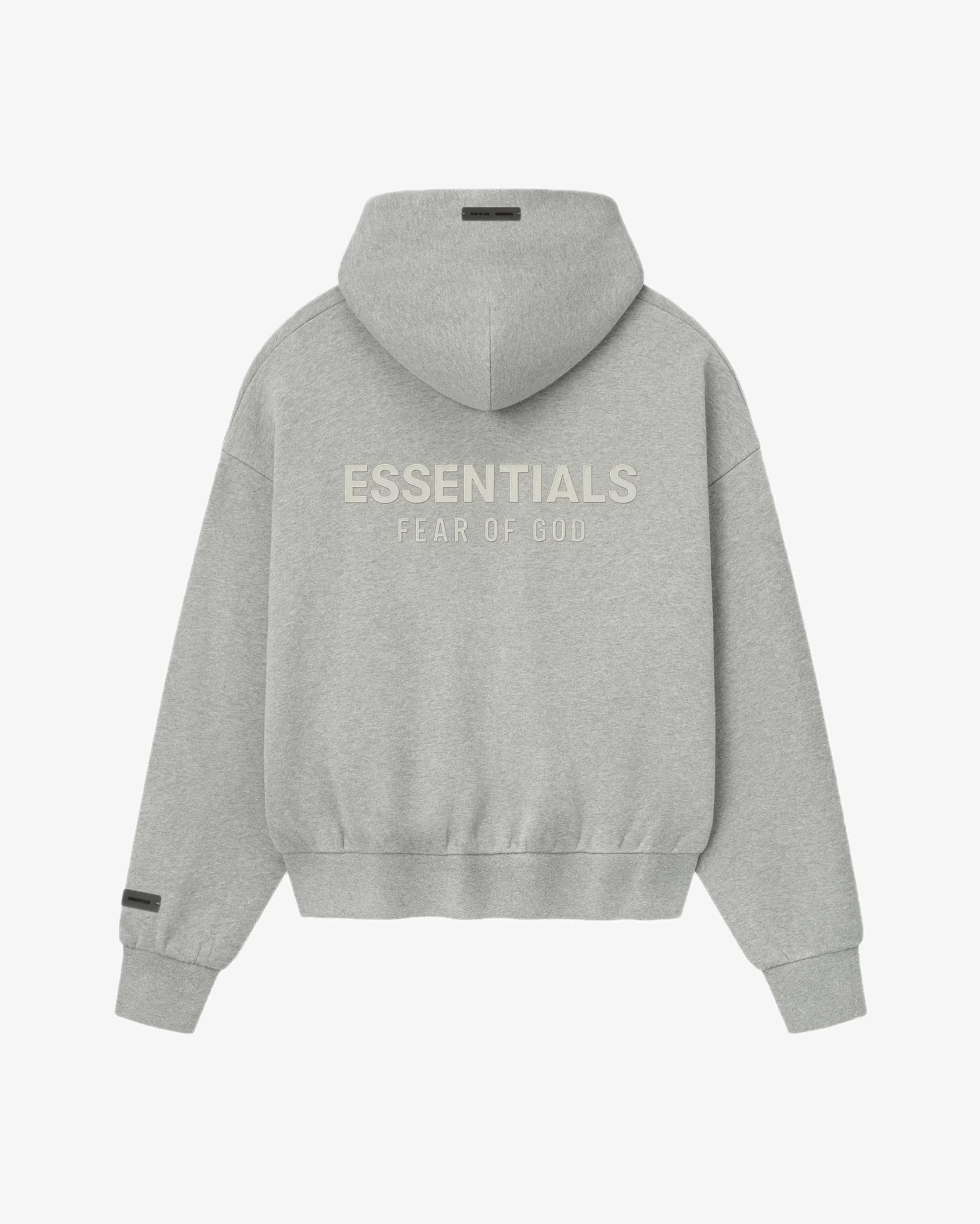 Fear of God Essentials Classic Full Zip-Up Hoodie Concrete Heather