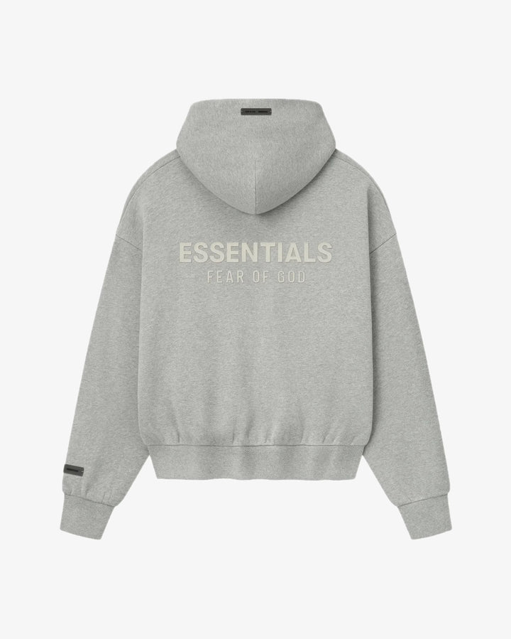Fear of God Essentials Classic Full Zip-Up Hoodie Concrete Heather