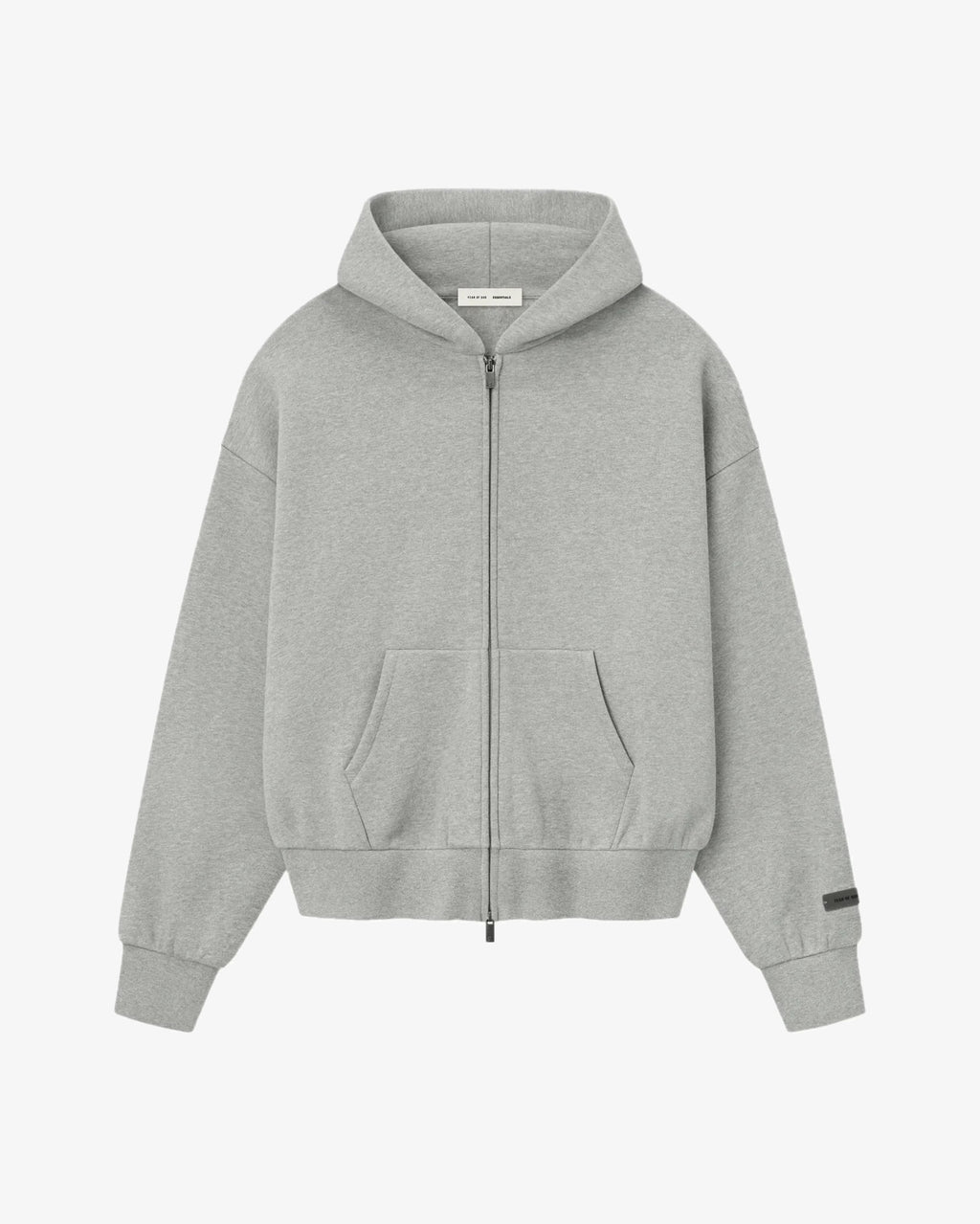 Fear of God Essentials Classic Full Zip-Up Hoodie Concrete Heather
