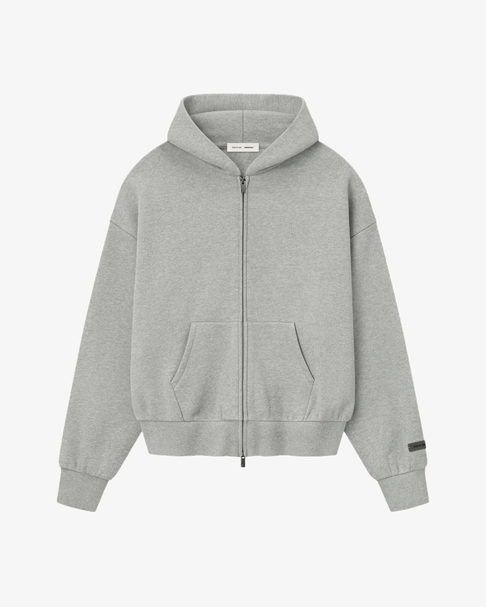 Fear of God Essentials Classic Full Zip-Up Hoodie Concrete Heather