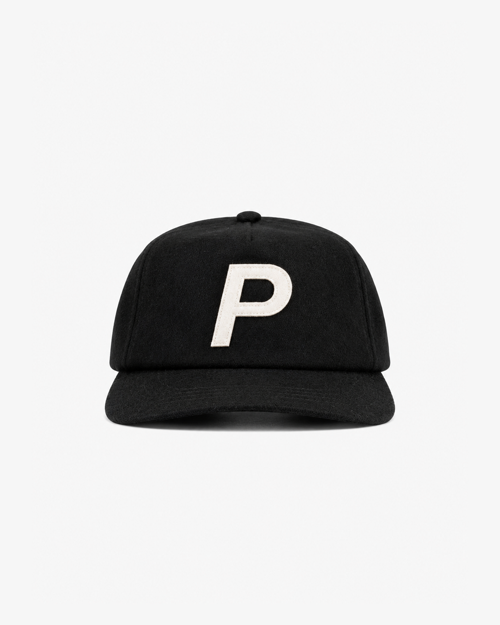 Felt Logo Wool 5 Panel Hat Black