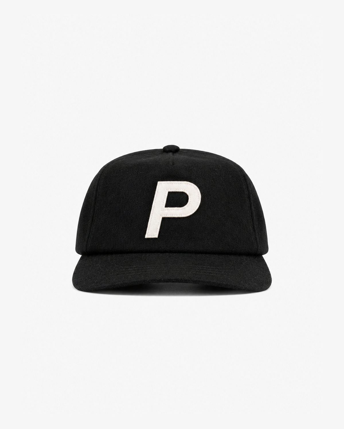 Felt Logo Wool 5 Panel Hat Black