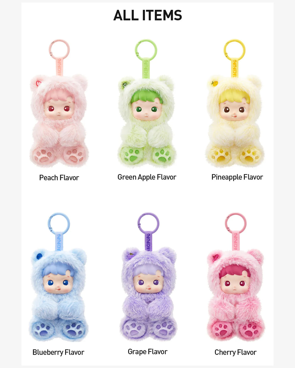 Pop Mart HACIPUPU Gummy Bear Series Vinyl Plush Pendant Sealed Case (6 Blind Box)
